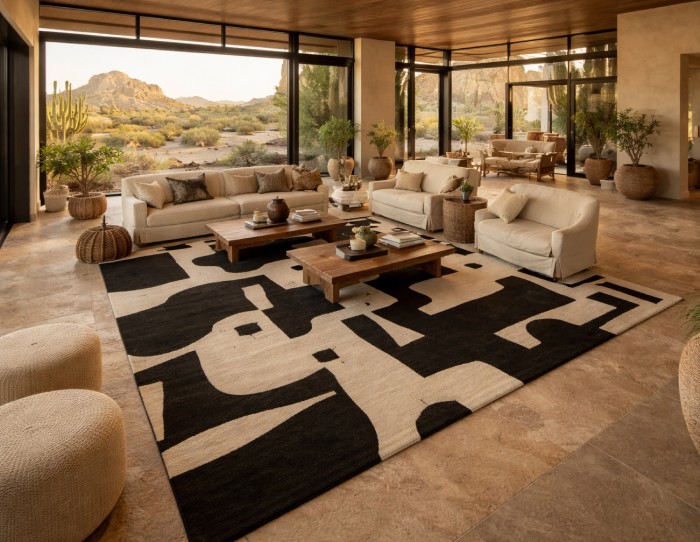 Black and white rugs